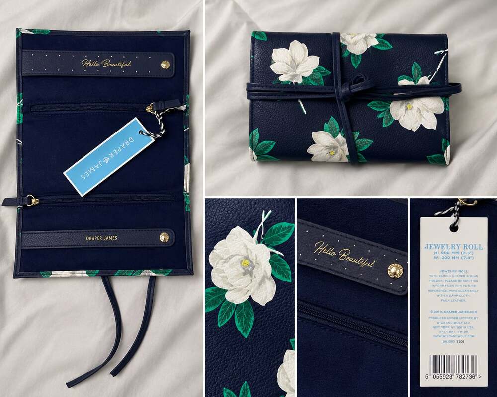 Draper James Hello Beautiful Floral Jewelry Roll Travel Case